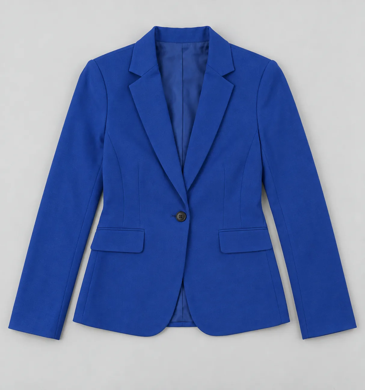 AI-generated sample garment reference showing a blue blazer